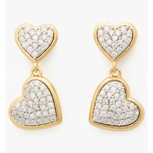 $149 Kate Spade With All My Heart Pavé Drop Earrings Gold